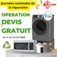 Journées nationales de la réparation : Opération devis gratuit du 14 au 18 Octobre 2024