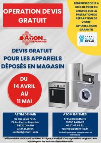 Opération devis gratuit du 14 Avril au 11 Mai 2025